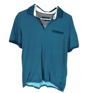 Ted Baker Teal Patterned Polo Shirt